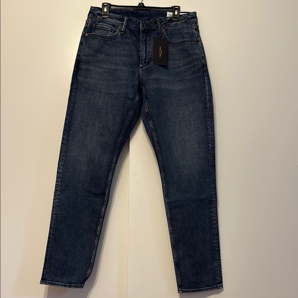 Rag & Bone Blue Straight-Leg Jeans Timeless Style